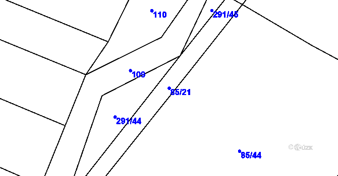 Parcela st. 85/21 v KÚ Netonice, Katastrální mapa