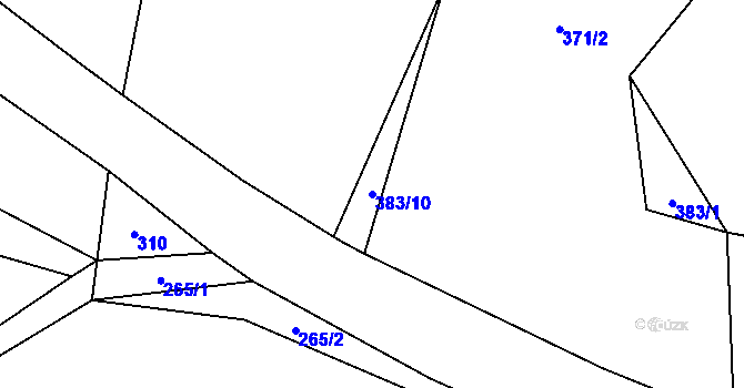 Parcela st. 383/10 v KÚ Netonice, Katastrální mapa