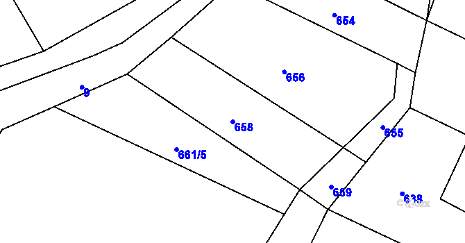 Parcela st. 658 v KÚ Netonice, Katastrální mapa