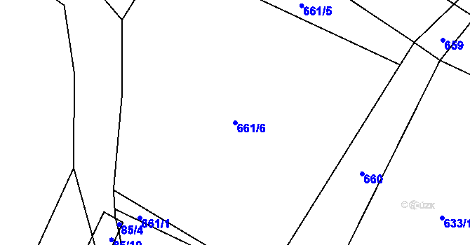 Parcela st. 661/6 v KÚ Netonice, Katastrální mapa