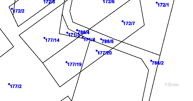 Parcela st. 177/20 v KÚ Netonice, Katastrální mapa