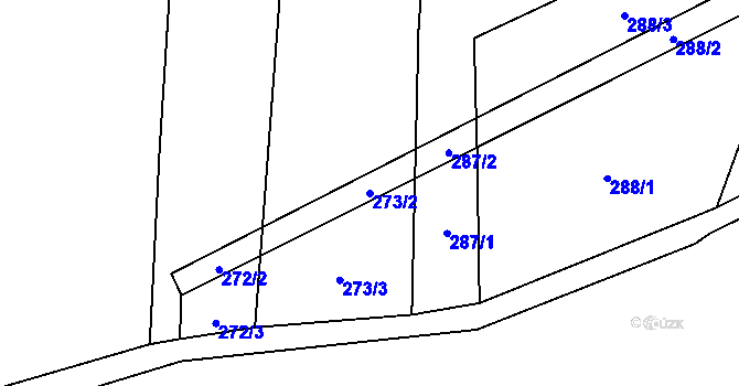 Parcela st. 273/2 v KÚ Radějovice u Netonic, Katastrální mapa