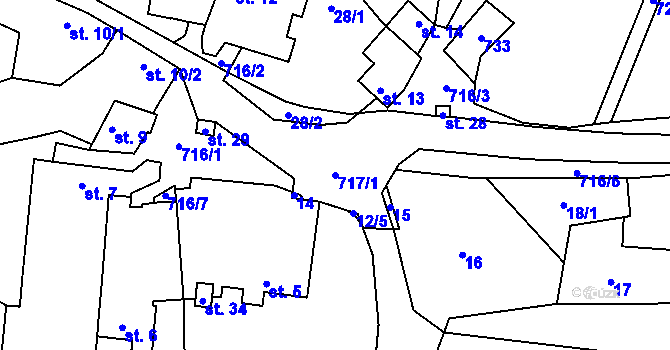 Parcela st. 717/1 v KÚ Radějovice u Netonic, Katastrální mapa