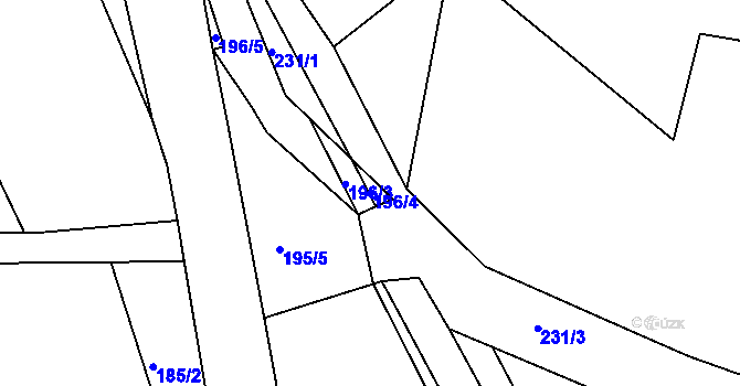 Parcela st. 196/4 v KÚ Kopeč, Katastrální mapa