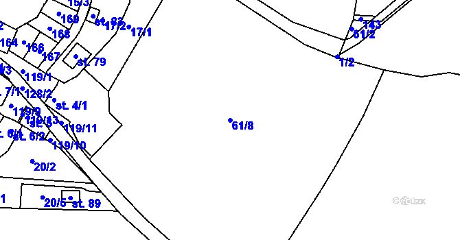 Parcela st. 61/8 v KÚ Netřeba, Katastrální mapa