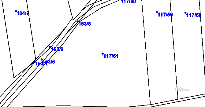 Parcela st. 117/61 v KÚ Netřeba, Katastrální mapa