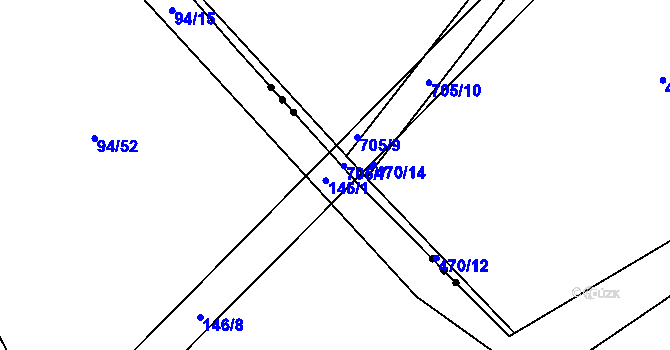 Parcela st. 146/11 v KÚ Netřeba, Katastrální mapa