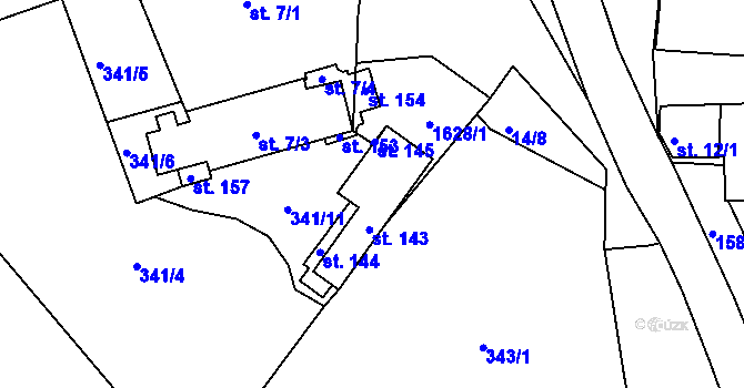 Parcela st. 58 v KÚ Dlouhá, Katastrální mapa