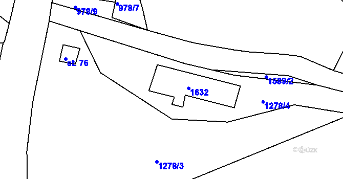 Parcela st. 77 v KÚ Dlouhá, Katastrální mapa