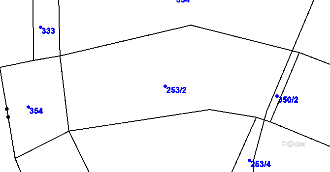 Parcela st. 253/2 v KÚ Dlouhá, Katastrální mapa