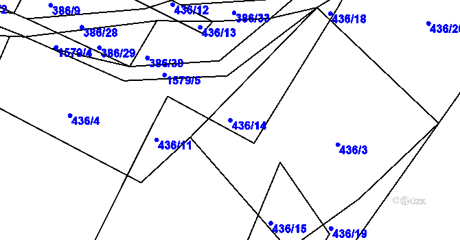 Parcela st. 436/14 v KÚ Dlouhá, Katastrální mapa