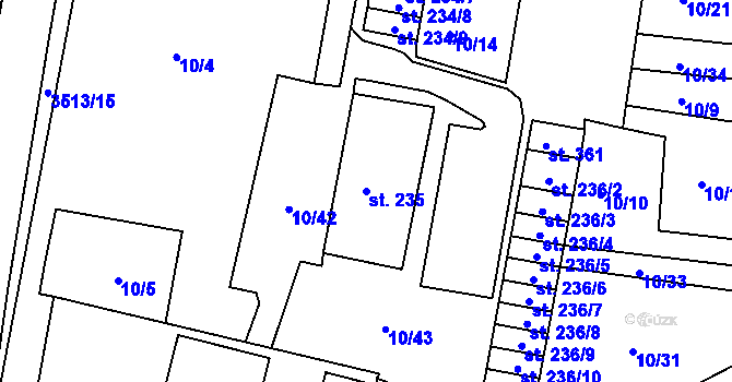 Parcela st. 235 v KÚ Netřebice, Katastrální mapa