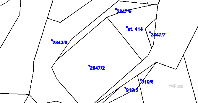 Parcela st. 2847/2 v KÚ Netřebice, Katastrální mapa