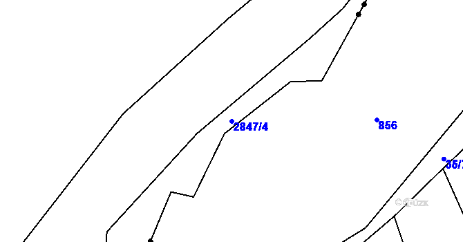 Parcela st. 2847/4 v KÚ Netřebice, Katastrální mapa