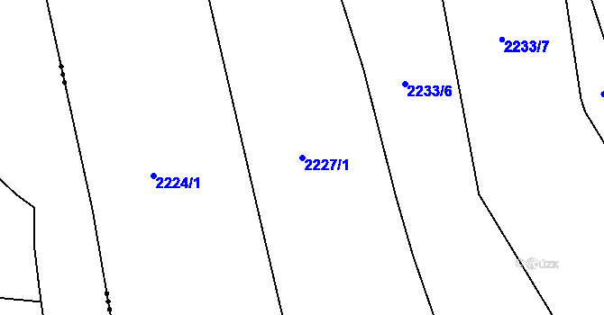 Parcela st. 2227/1 v KÚ Chodeč-Zvíkov, Katastrální mapa