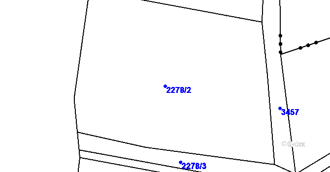 Parcela st. 2278/2 v KÚ Chodeč-Zvíkov, Katastrální mapa