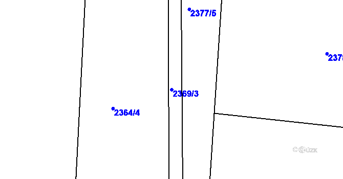 Parcela st. 2369/3 v KÚ Chodeč-Zvíkov, Katastrální mapa