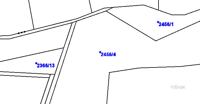 Parcela st. 2456/4 v KÚ Chodeč-Zvíkov, Katastrální mapa