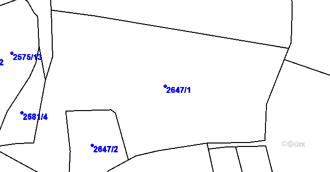 Parcela st. 2647/1 v KÚ Chodeč-Zvíkov, Katastrální mapa