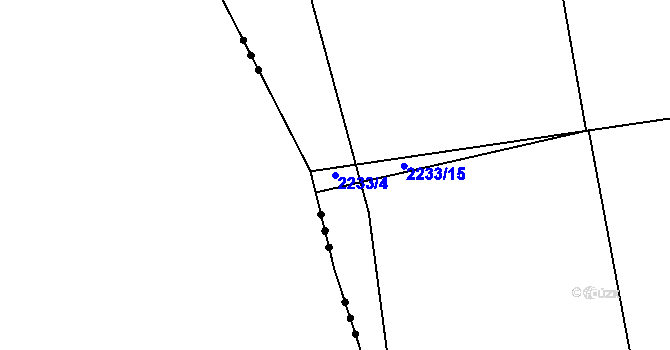 Parcela st. 2233/4 v KÚ Chodeč-Zvíkov, Katastrální mapa