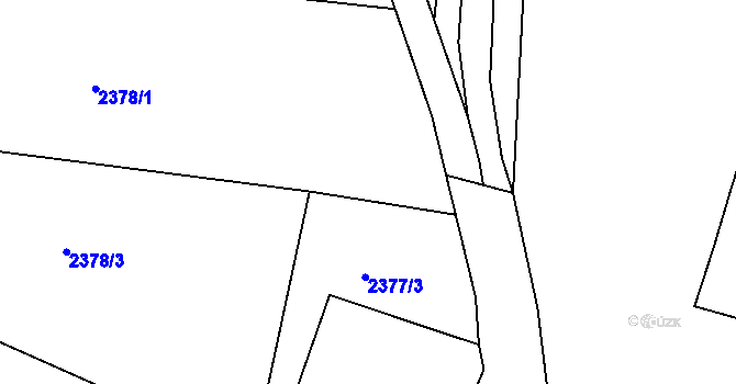 Parcela st. 2377/8 v KÚ Chodeč-Zvíkov, Katastrální mapa