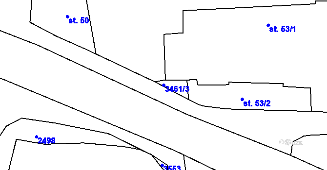 Parcela st. 3461/3 v KÚ Chodeč-Zvíkov, Katastrální mapa