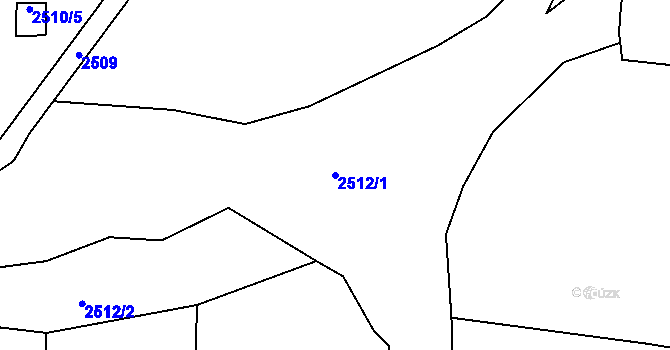 Parcela st. 2512/1 v KÚ Chodeč-Zvíkov, Katastrální mapa