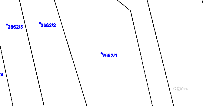 Parcela st. 2662/1 v KÚ Chodeč-Zvíkov, Katastrální mapa