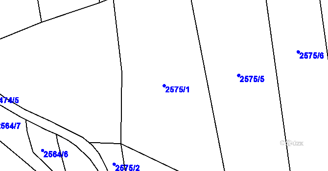 Parcela st. 2575/1 v KÚ Chodeč-Zvíkov, Katastrální mapa