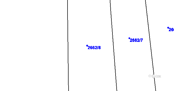 Parcela st. 2662/8 v KÚ Chodeč-Zvíkov, Katastrální mapa