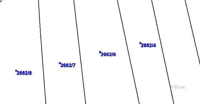 Parcela st. 2662/6 v KÚ Chodeč-Zvíkov, Katastrální mapa