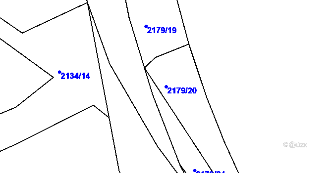 Parcela st. 2179/20 v KÚ Chodeč-Zvíkov, Katastrální mapa