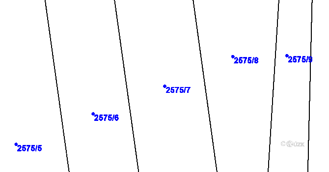 Parcela st. 2575/7 v KÚ Chodeč-Zvíkov, Katastrální mapa