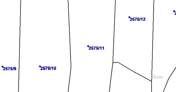 Parcela st. 2575/11 v KÚ Chodeč-Zvíkov, Katastrální mapa