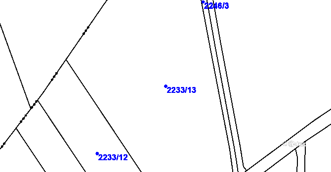 Parcela st. 2233/13 v KÚ Chodeč-Zvíkov, Katastrální mapa