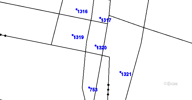 Parcela st. 132/40 v KÚ Nebílovy, Katastrální mapa