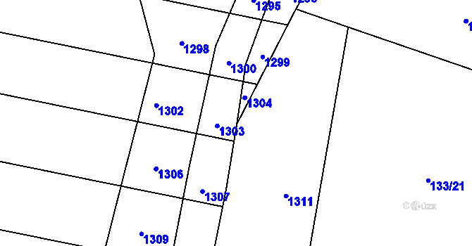 Parcela st. 133/20 v KÚ Nebílovy, Katastrální mapa