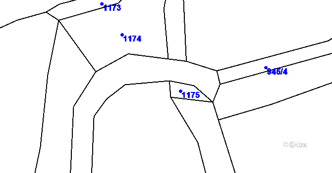 Parcela st. 1104/3 v KÚ Nebílovy, Katastrální mapa