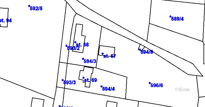 Parcela st. 67 v KÚ Předenice, Katastrální mapa