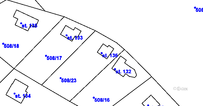 Parcela st. 136 v KÚ Předenice, Katastrální mapa