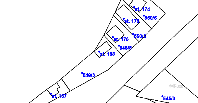 Parcela st. 168 v KÚ Předenice, Katastrální mapa