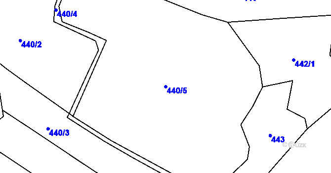 Parcela st. 440/5 v KÚ Předenice, Katastrální mapa