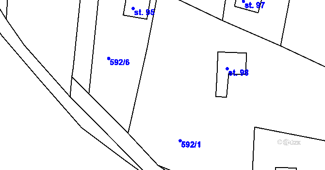 Parcela st. 592/20 v KÚ Předenice, Katastrální mapa