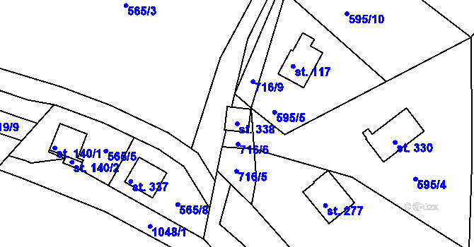 Parcela st. 338 v KÚ Předenice, Katastrální mapa