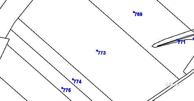 Parcela st. 773 v KÚ Předenice, Katastrální mapa
