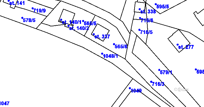 Parcela st. 1048/1 v KÚ Předenice, Katastrální mapa