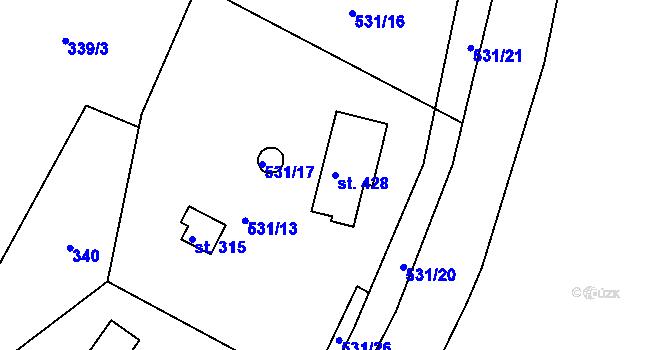 Parcela st. 428 v KÚ Předenice, Katastrální mapa