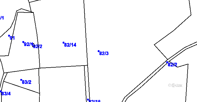 Parcela st. 82/3 v KÚ Maskovice, Katastrální mapa