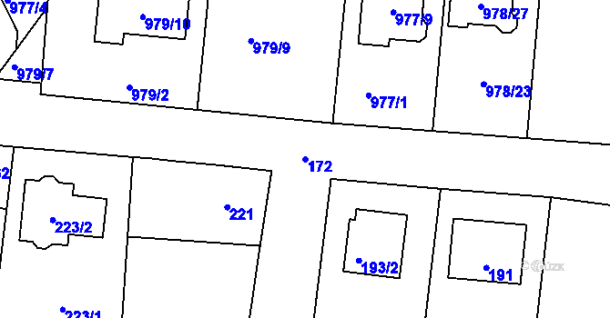 Parcela st. 172 v KÚ Netvořice, Katastrální mapa