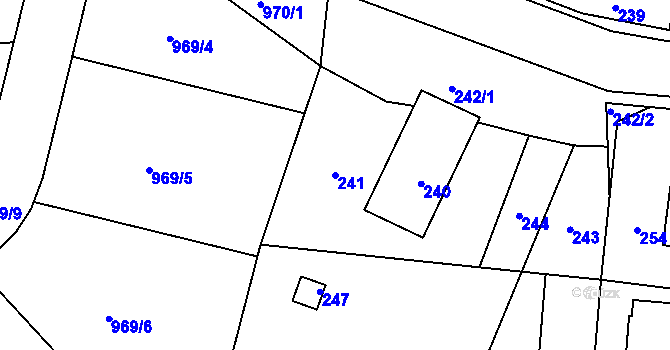 Parcela st. 241 v KÚ Netvořice, Katastrální mapa